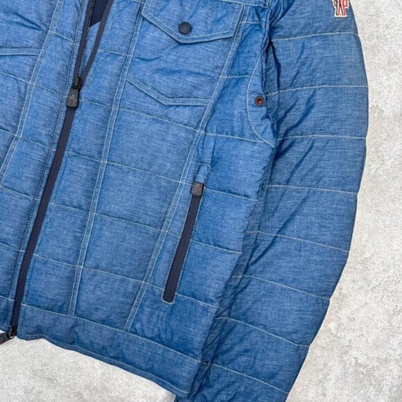 Moncler light puffer jacket denim-like EUC size 4 - Picture 5 of 16